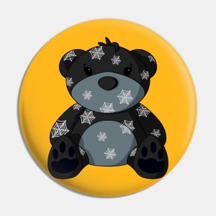 Spiderweb Pattern Teddy Bear Pin