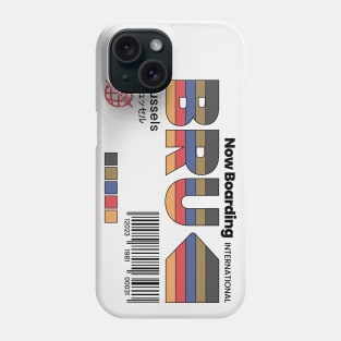 Vintage Brussels BRU Airport Label Retro Travel Belgium Phone Case