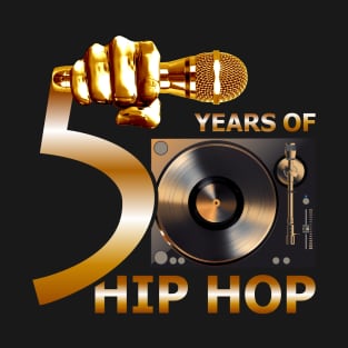 Original 50 Years of Hip Hop Classic W Turntable T-Shirt