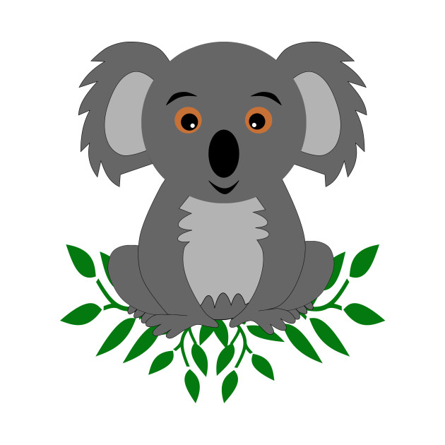 Cute koala bear with eucalyptus by MarionsArt