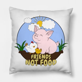 Go Vegan Cute Pig And Chicken 5 Pillow