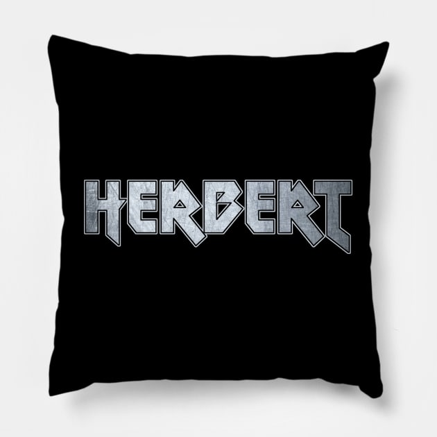 Heavy metal Herbert Pillow by KubikoBakhar