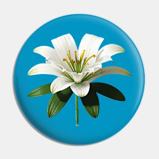 Lovely White Lotus Flower Pin