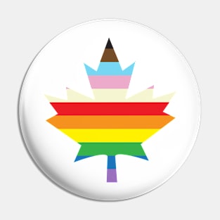 Pride Canadian Maple Leaf with Inclusive pride flag Pin