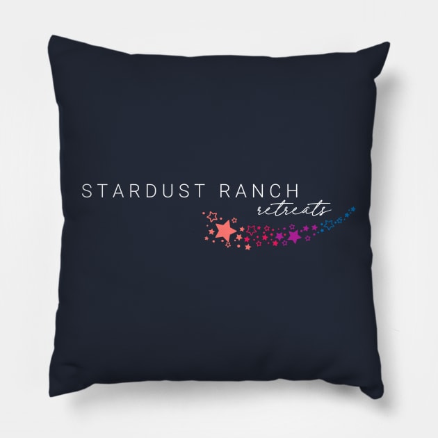 Stardust Ranch Retreats rainbow logo Pillow by teknokat222