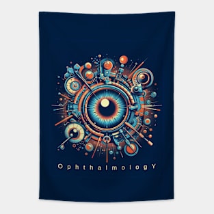 Colorful Abstract dark blue Ophthalmology,brafdesign Tapestry