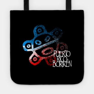 Sun Taino Puerto Rico Flag Colors Grunge Style Tote