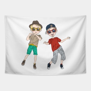 Two hipster guys dancing Tapestry