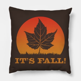 Thanksgiving It's Fall Maple Leaf Sunset Pillow