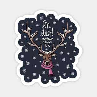 Oh Deer! Christmas is almost here. Digital Illustration Magnet