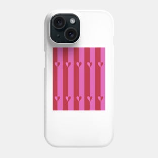 Hearts and Stripes Valentines Phone Case