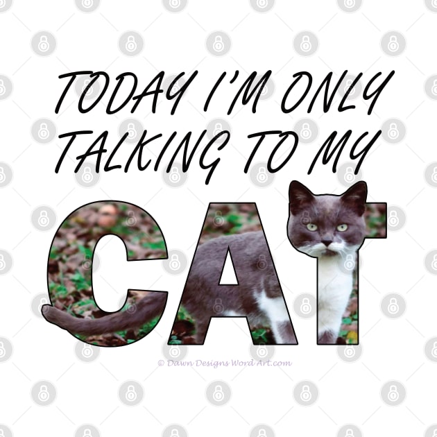 Today I'm only talking to my cat - gray and white cat oil painting word art by DawnDesignsWordArt