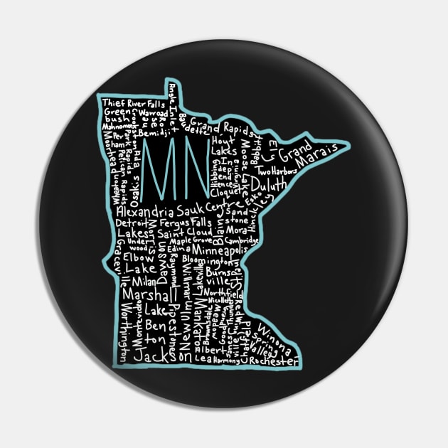 Minnesota State Outline Cities Pin by SuperiorlyScout