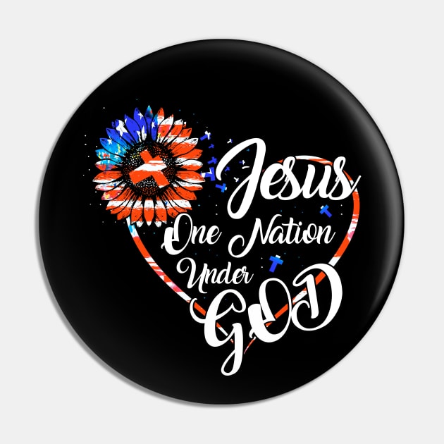 Jesus One Nation Under God Pin by Nifty T Shirts