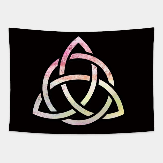 Celtic Trinity Knot Triquetra with Circle Pastel Style Design Tapestry by TenchiMasaki