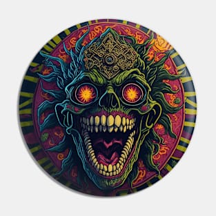 Chaos Unleashed: The Psychedelic Kaleidoscope Monstrosity Pin