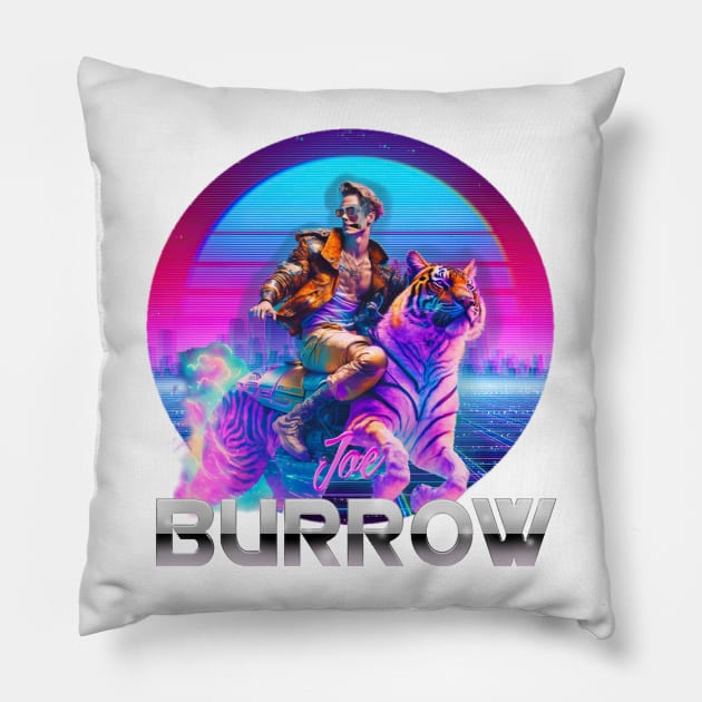 Joe Burrow 80s Pillow by Carterboy