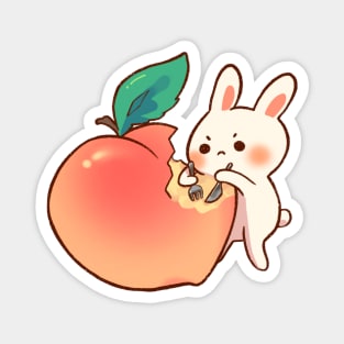 Bunny with Giant Peach Magnet