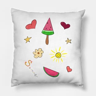 Cute summer stickers Pillow