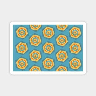 Hexagons Vintage Geometric Pattern Magnet