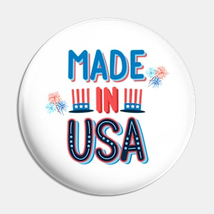 Made in USA Typography Pin