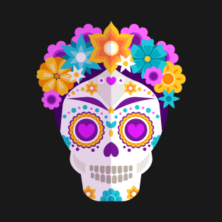 Frida Khalo - Catrina - dia de los muertos - design T-Shirt