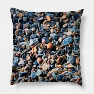 Organic chalk sketch pebbles Pillow