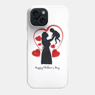 Happy Mother Day Watercolor Heart Phone Case