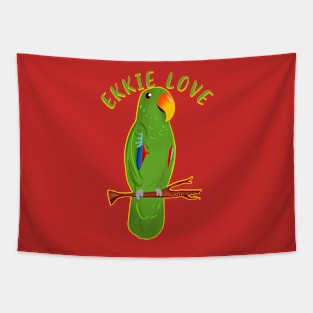 Ekkie Love Cute Green Eclectus Parrot for parrot lovers Tapestry