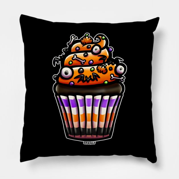 Halloween Cupcake Pillow by Jan Grackle