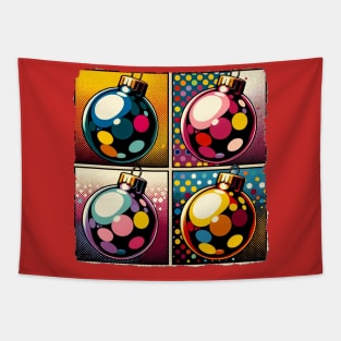 Bubbly Brilliance: A Pop Art Christmas Bubble Extravaganza - Classic Christmas Tapestry