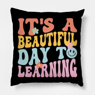 It's Beautiful Day For Learning Retro Teacher Students Women Pillow