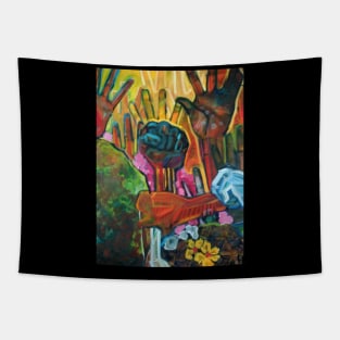 Raised fist Tapestry