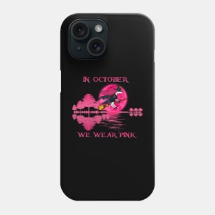 Unicorn Witch In October We Wear Pink Guitar Shadow Phone Case