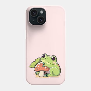 Cute Kawaii Frog with Mushroom Phone Case
