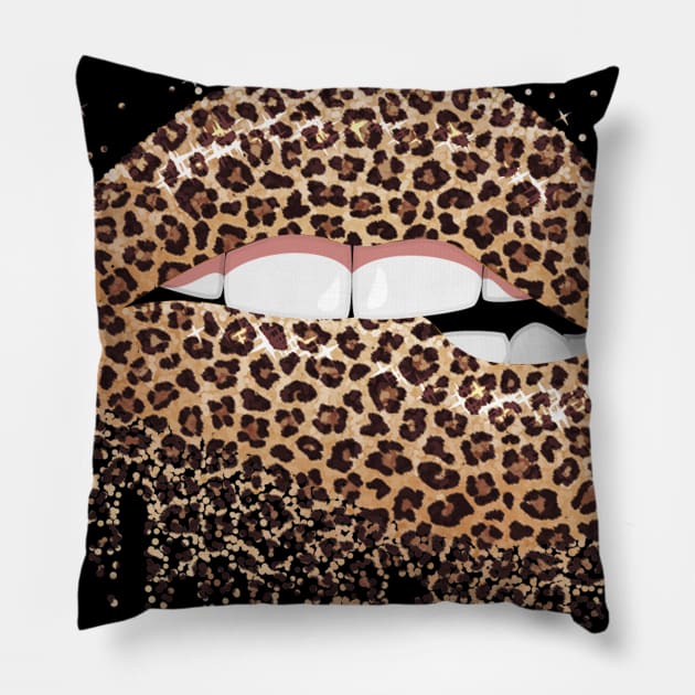 Leopard Lips Pillow by fuki