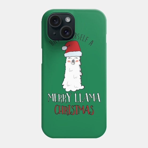 Have A Merry Llama Christmas, Funny Llama Christmas Phone Case by Dreamy Panda Designs