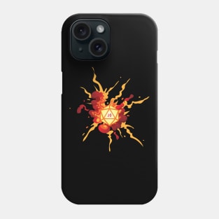 Critical Hit Exploding D20 Dice Tabletop RPG Phone Case