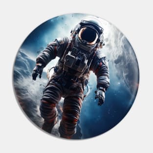 Action Packed Adventure: Cosmic Exploration with Fitness and Athletics Pin