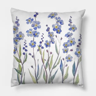 Blue Forget Me Not Bloom Pillow