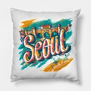 Seoul Retro South Korea t-shirt Pillow