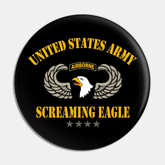 101st Airborne Paratrooper US Army Veteran - Screaming Eagle Pin by floridadori