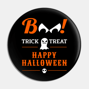 Happy Halloween Boo - Scary Ghost Eyes Pin