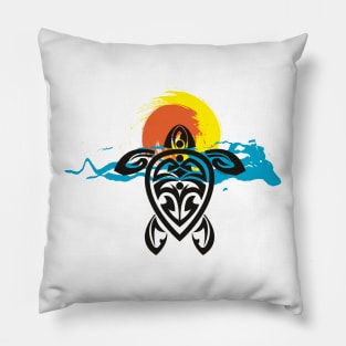 Tribal Turtle Sunset 2 Pillow