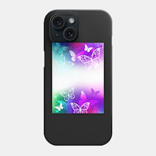 Bright background with white butterflies Phone Case