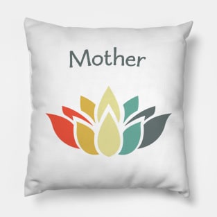 Mother's Day Multi-Color Lotus Blossom Retro Vintage Pillow