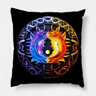 Yin Yang Art 018 Created by AI Pillow