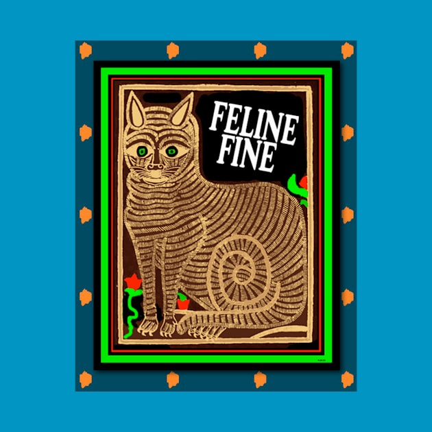 CUTE RUSSIAN CAT FEELING FINE by PETER J. KETCHUM ART SHOP