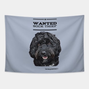 Cockapoo / Doodle Dog Sock Thief Tapestry