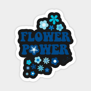 Beautiful Cool Blues Flower Power Seamless Pattern Print Magnet